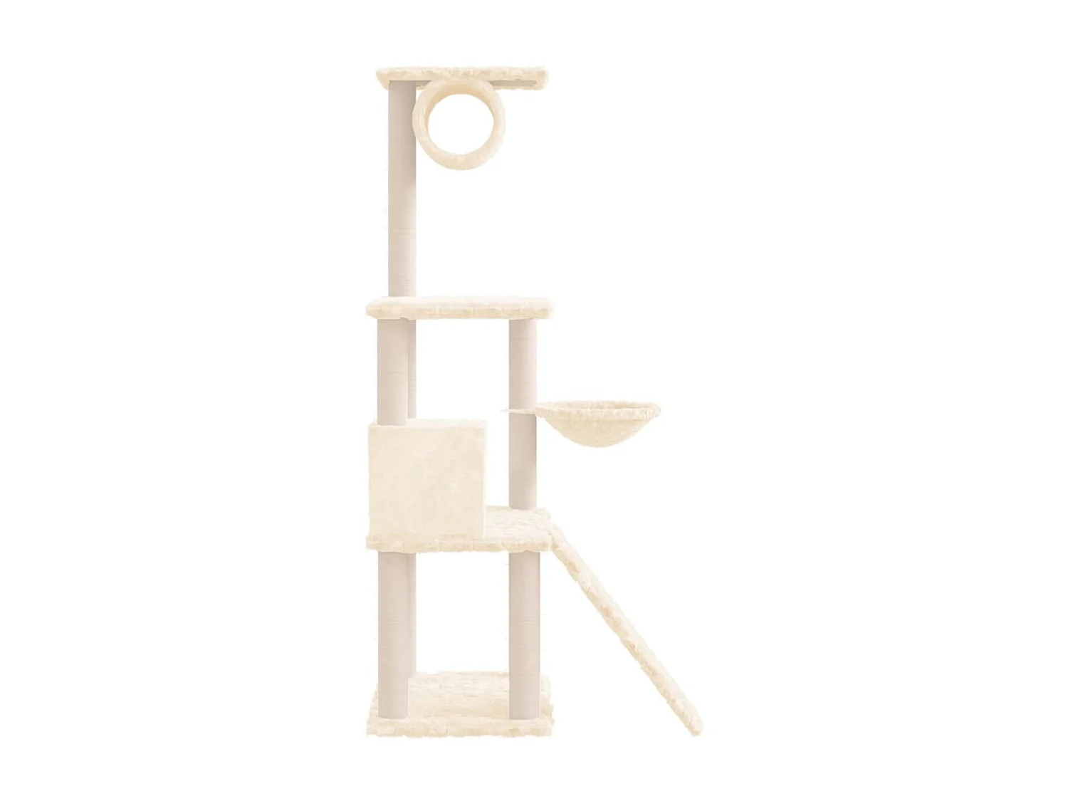 Rascador para gatos con postes de sisal crema 131 cm ES144272