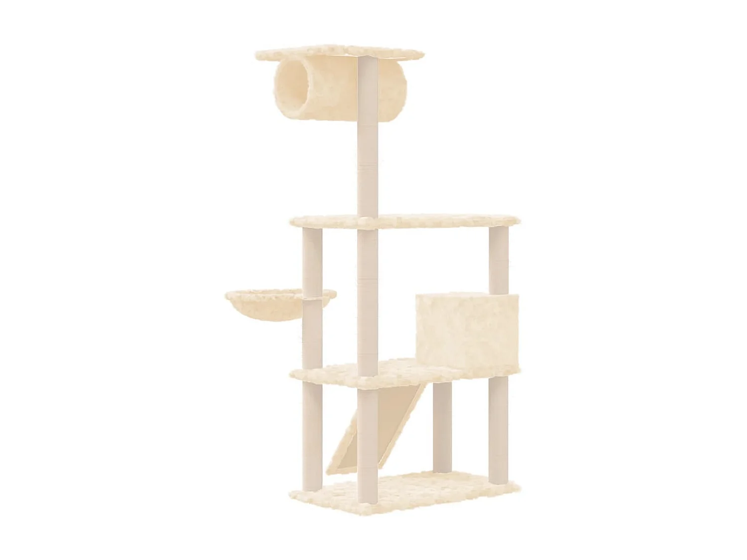 Rascador para gatos con postes de sisal crema 131 cm ES144272