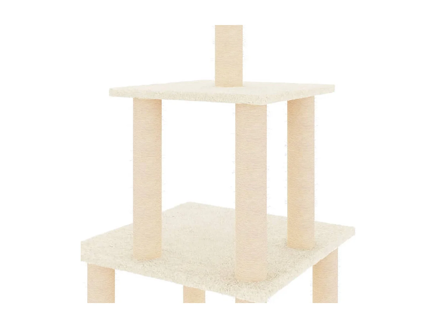 Árvore p/ gatos c/ postes arranhadores sisal 111 cm cor creme PT666773