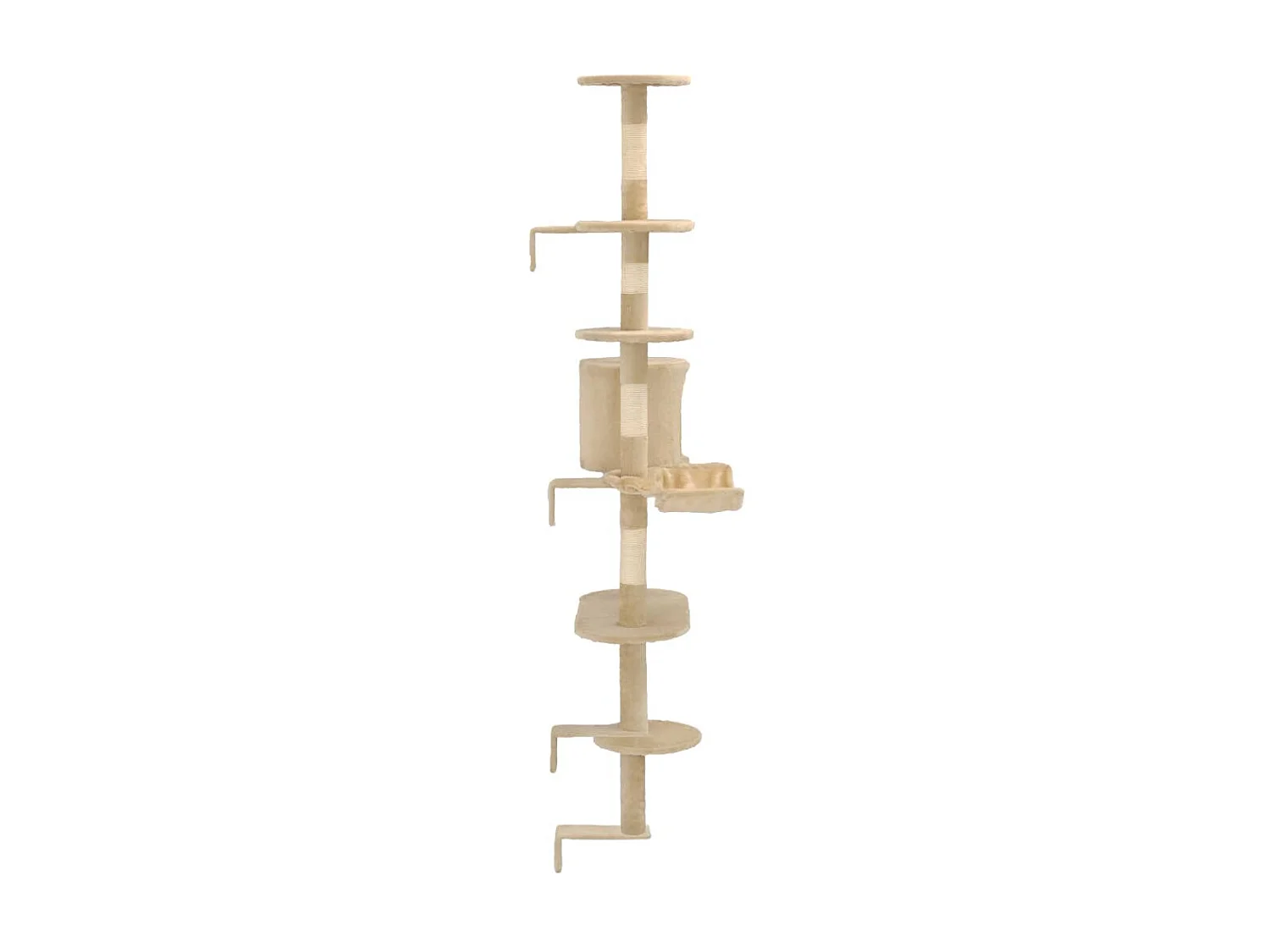 Arbre à chat avec griffoirs en sisal Montage mural 194 cm Beige OFR93851 BonneVie Meuble