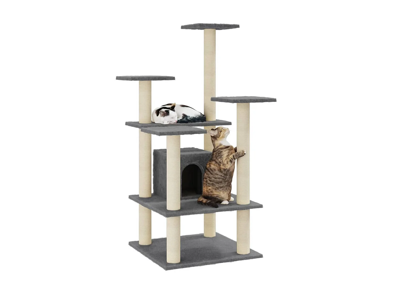 Arbre à chat avec griffoirs en sisal Gris foncé 110 cm OFR93892 BonneVie Meuble