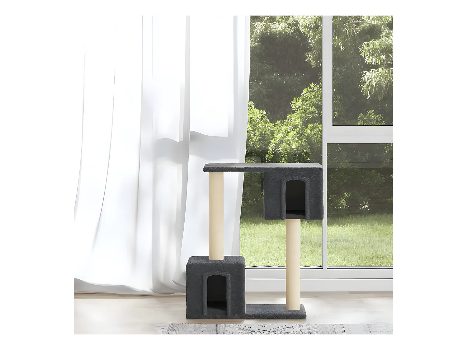 Arbre à chat avec griffoirs en sisal Gris foncé 60 cm OFR85891 BonneVie Meuble