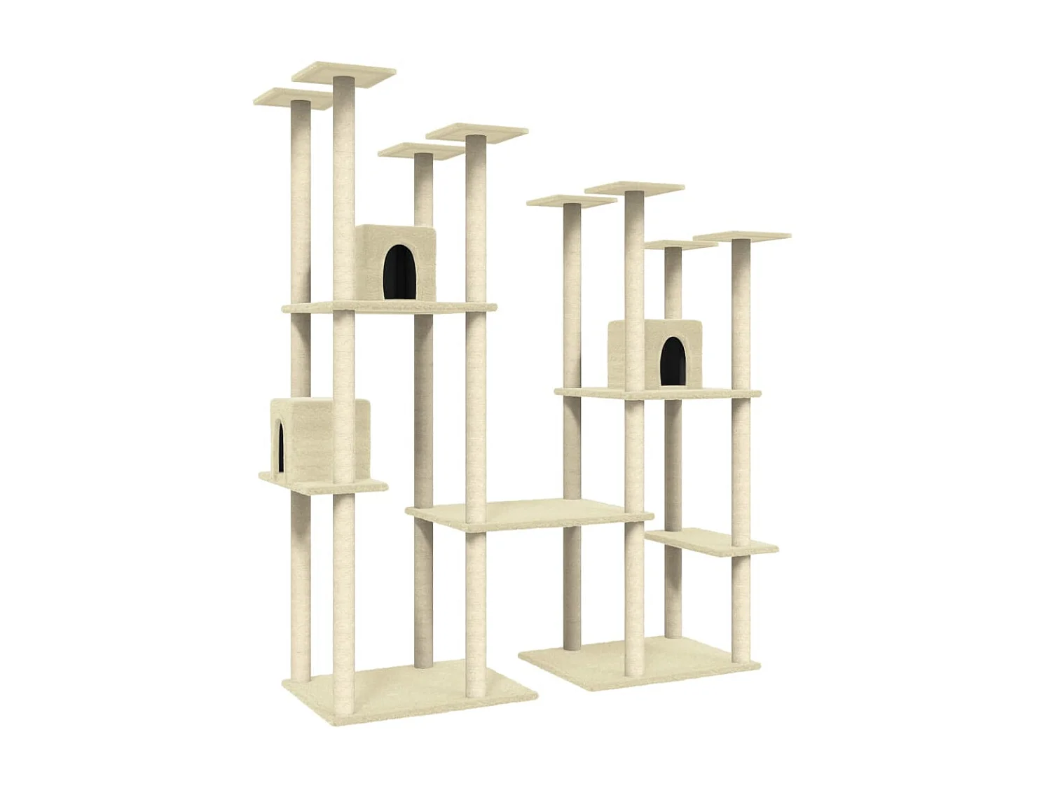 Arbre à chat avec griffoirs en sisal Crème 174 cm OFR63707 BonneVie Meuble