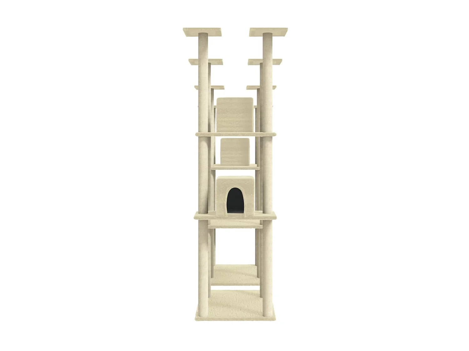 Arbre à chat avec griffoirs en sisal Crème 174 cm OFR63707 BonneVie Meuble