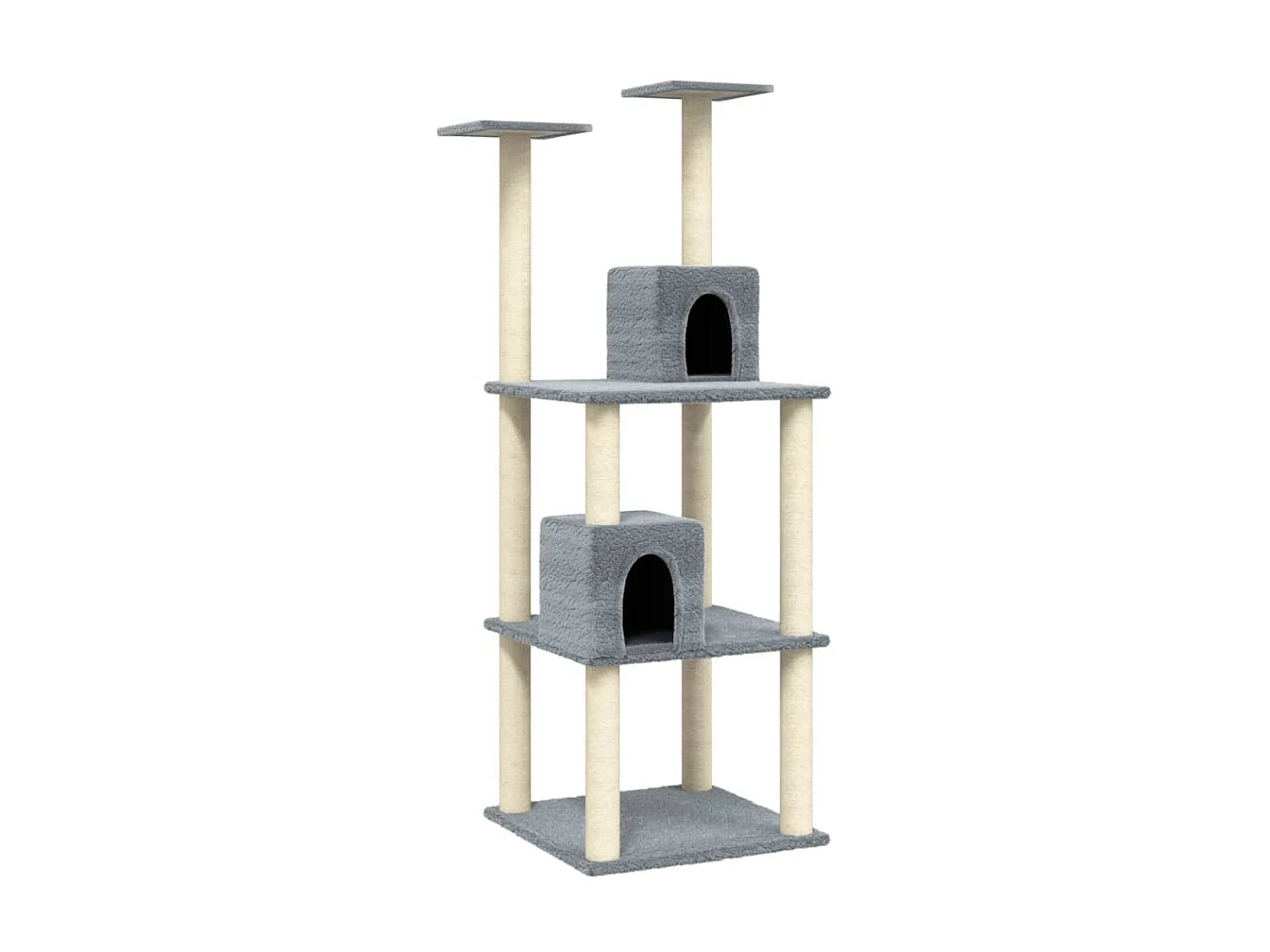 Arbre à chat avec griffoirs en sisal Gris clair 141 cm -ASAF31920 BonneVie Meuble