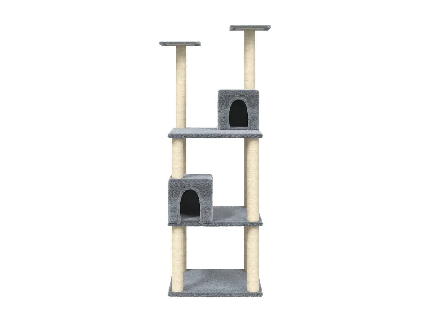 Arbre à chat avec griffoirs en sisal Gris clair 141 cm -ASAF31920 BonneVie Meuble