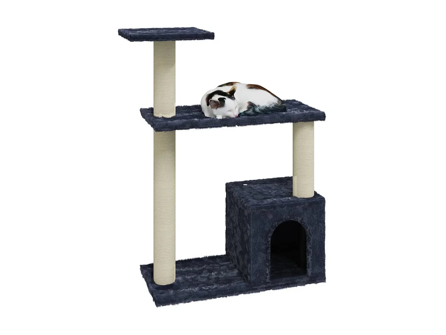 Rascador para gatos con postes de sisal gris oscuro 70 cm ES174802