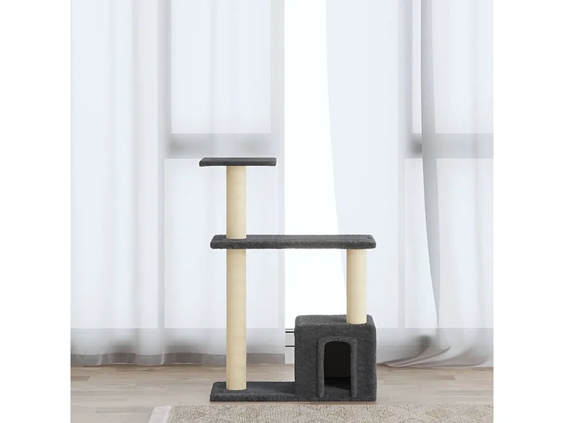 Arbre à chat avec griffoirs en sisal Gris foncé 70 cm OFR55248 BonneVie Meuble