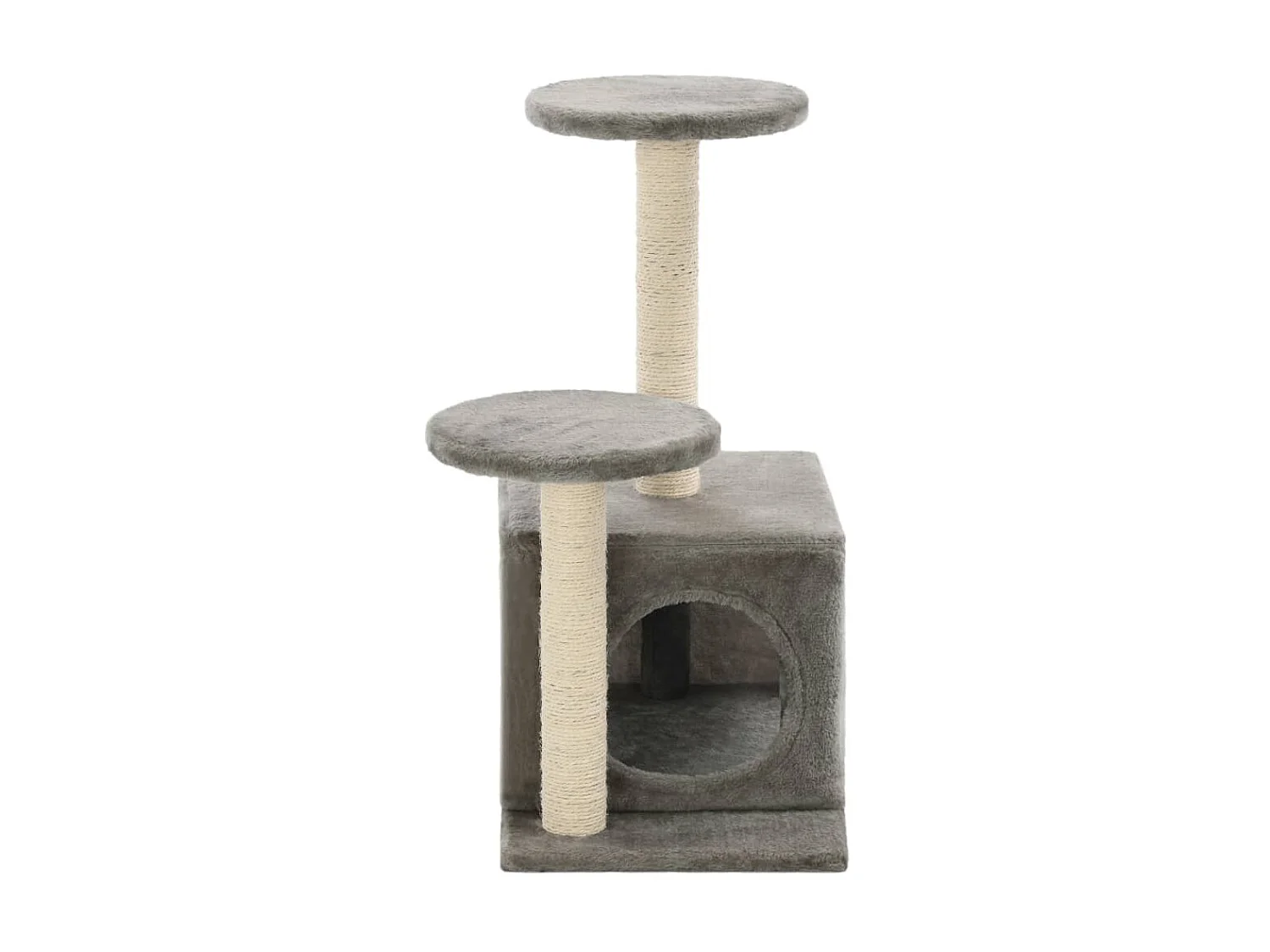 Árvore para gatos c/postes arranhadores sisal 60 cm cinzento PT261328