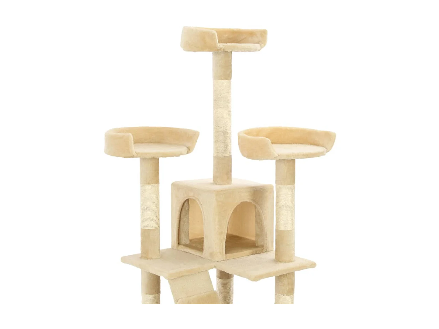 Árvore para gatos c/ postes arranhadores sisal 170 cm bege PT962572