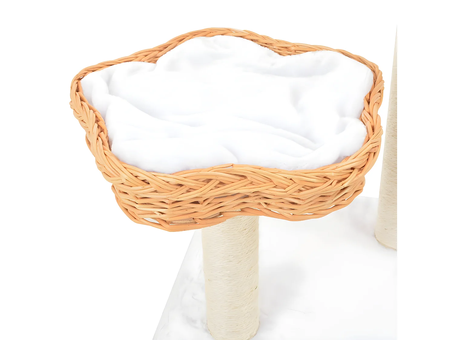Rascador para gatos con poste de sisal madera natural de sauce ES707653