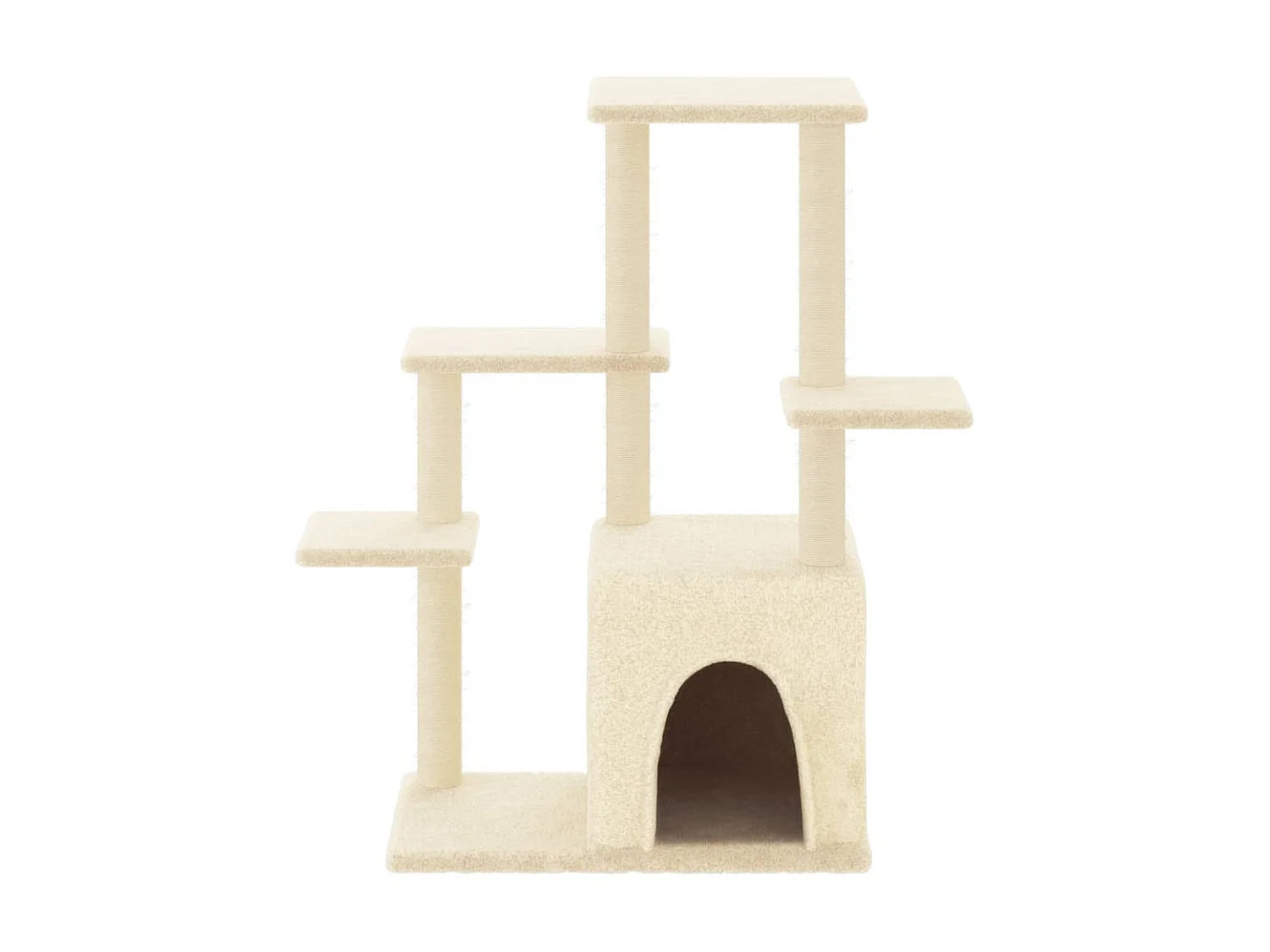 Árvore para gatos c/ postes arranhadores sisal 97,5 cm creme PT834362