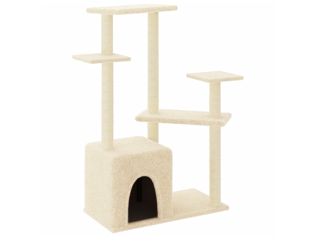 Arbre à chat avec griffoirs en sisal crème 107,5 cm OFR59366 BonneVie Meuble
