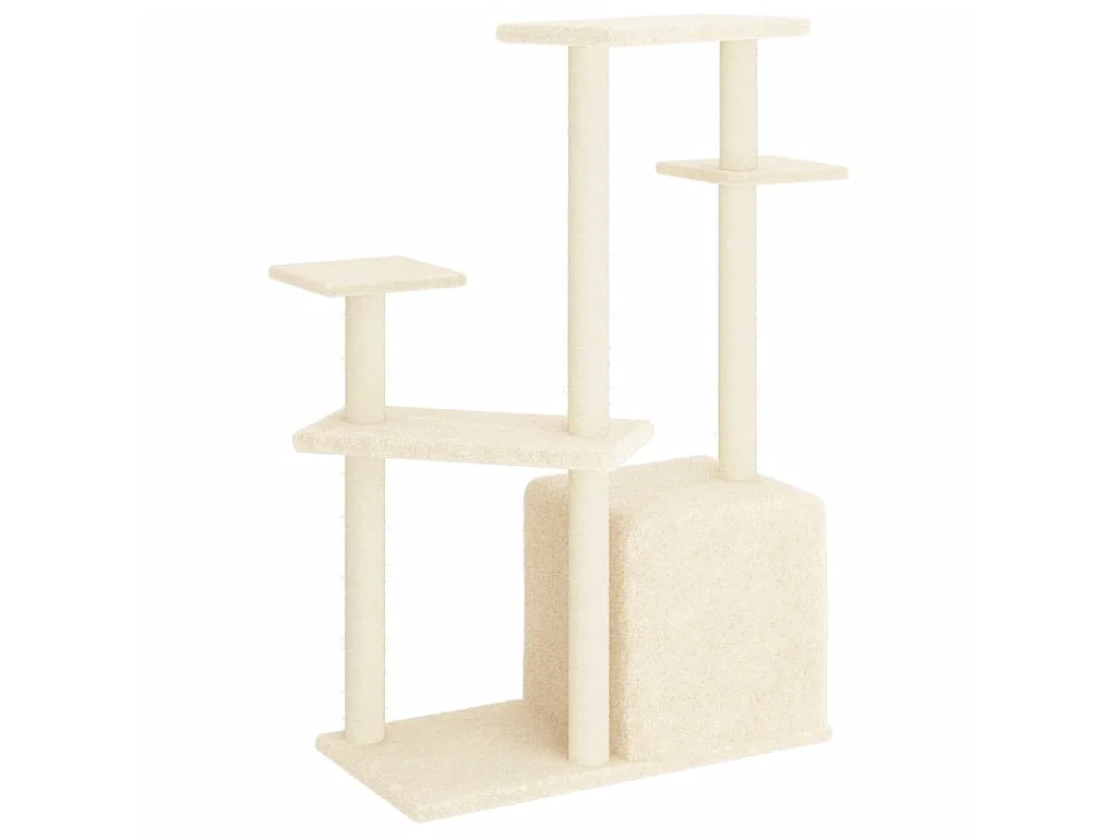 Arbre à chat avec griffoirs en sisal crème 107,5 cm OFR59366 BonneVie Meuble