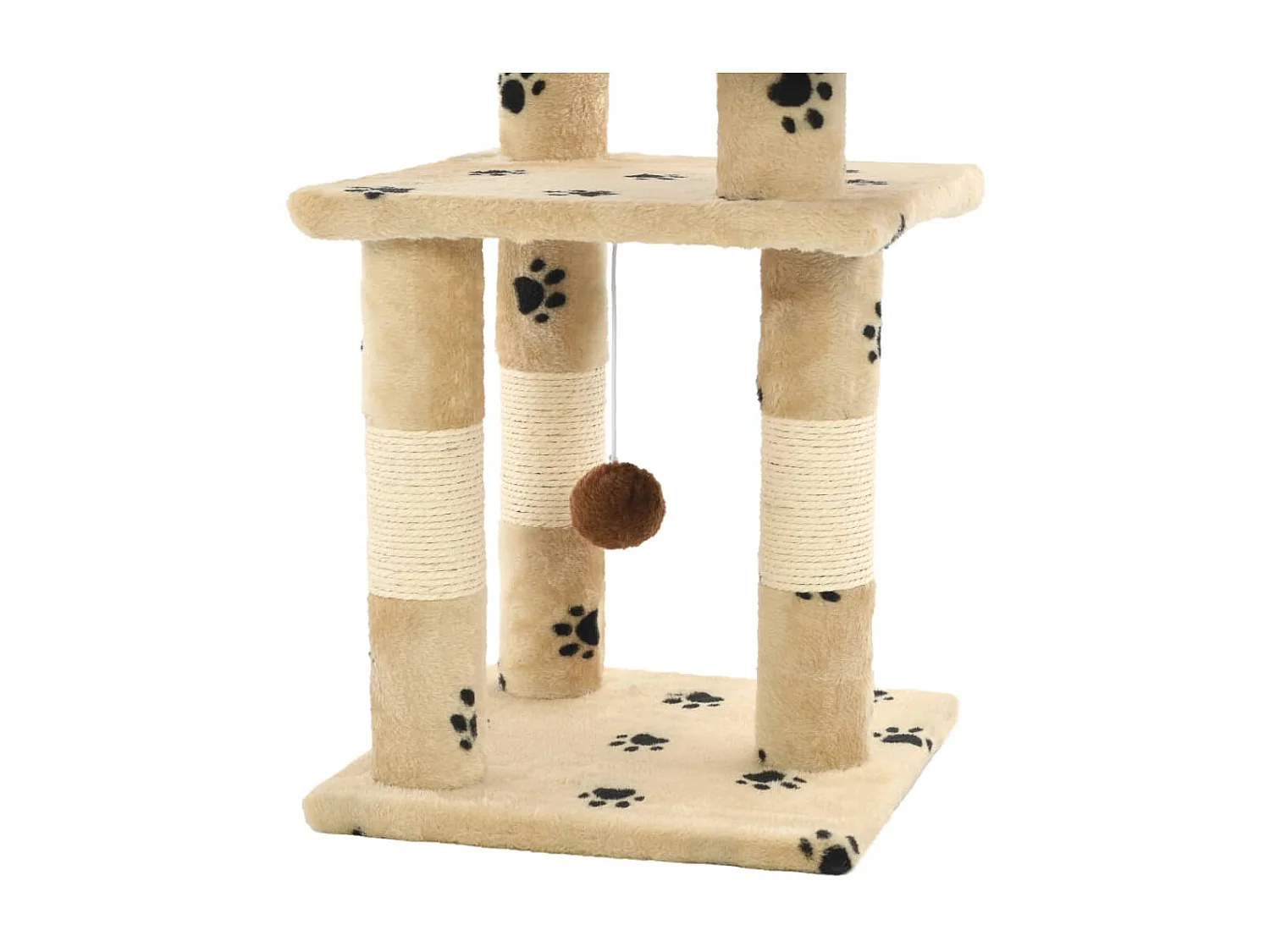 Arbre à chat et griffoirs en sisal 65 cm Beige Motif de pattes OFR87685 BonneVie Meuble