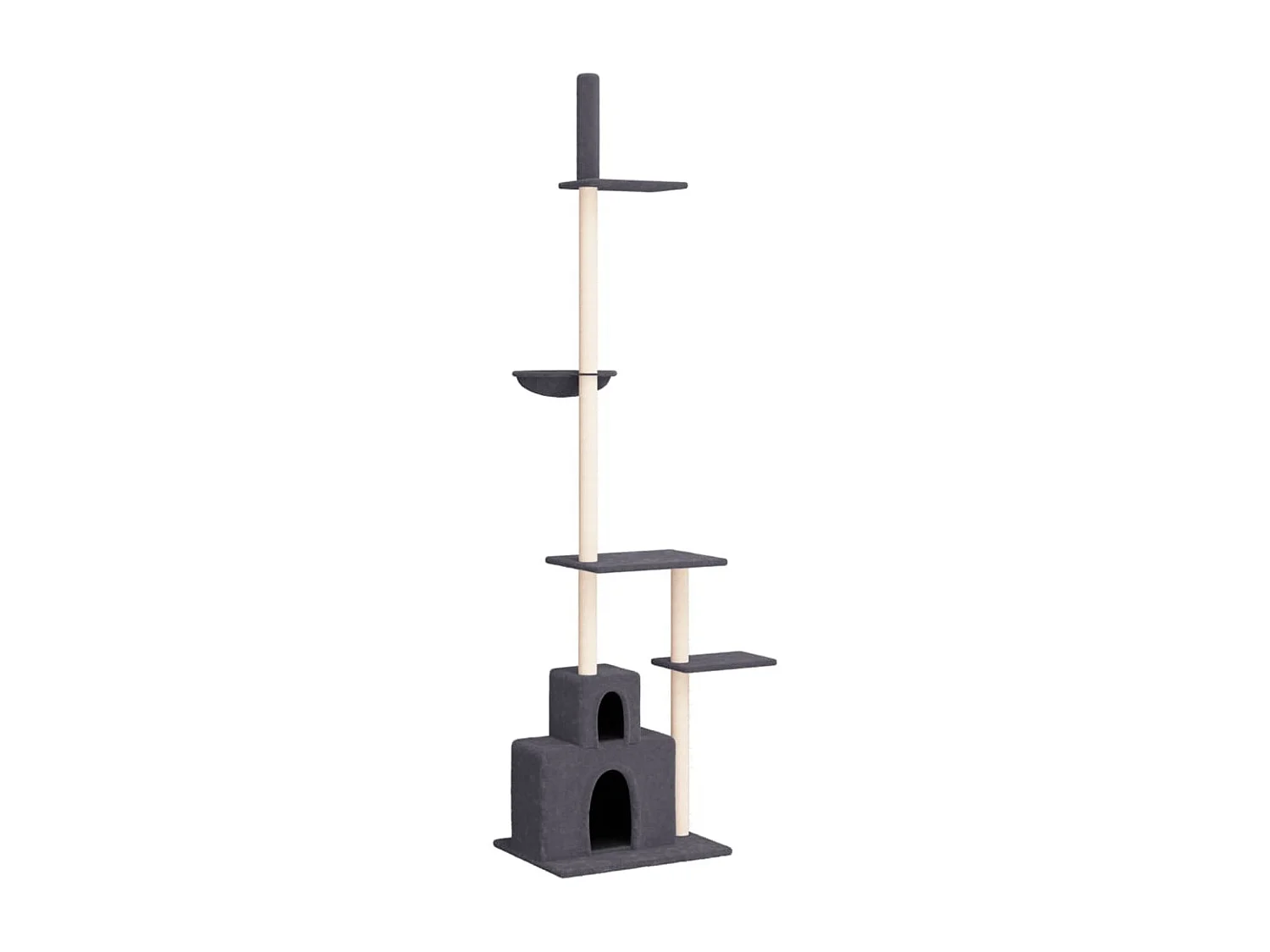 Arbre à chat du sol au plafond Gris foncé 250,5-276,5 cm OFR80703 BonneVie Meuble