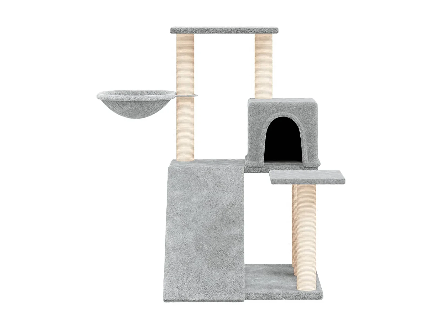 Árvore p/ gatos c/ postes arranhadores sisal 82 cm cinza-claro PT227169