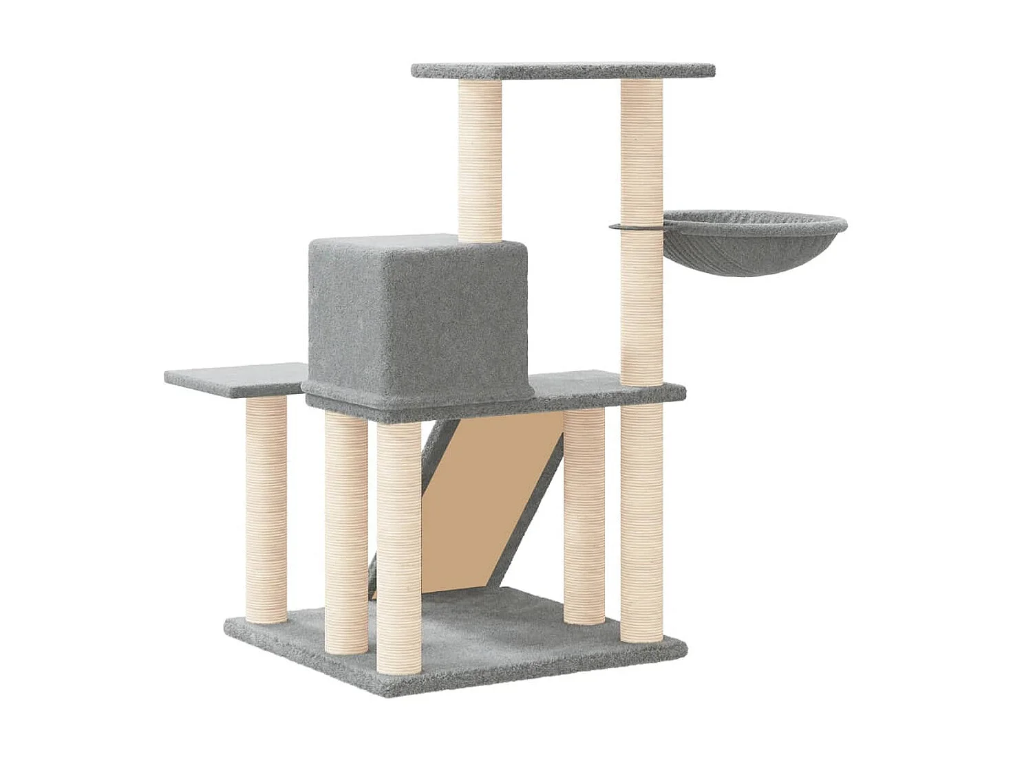 Arbre à chat avec griffoirs en sisal Gris clair 82 cm OFR88638 BonneVie Meuble