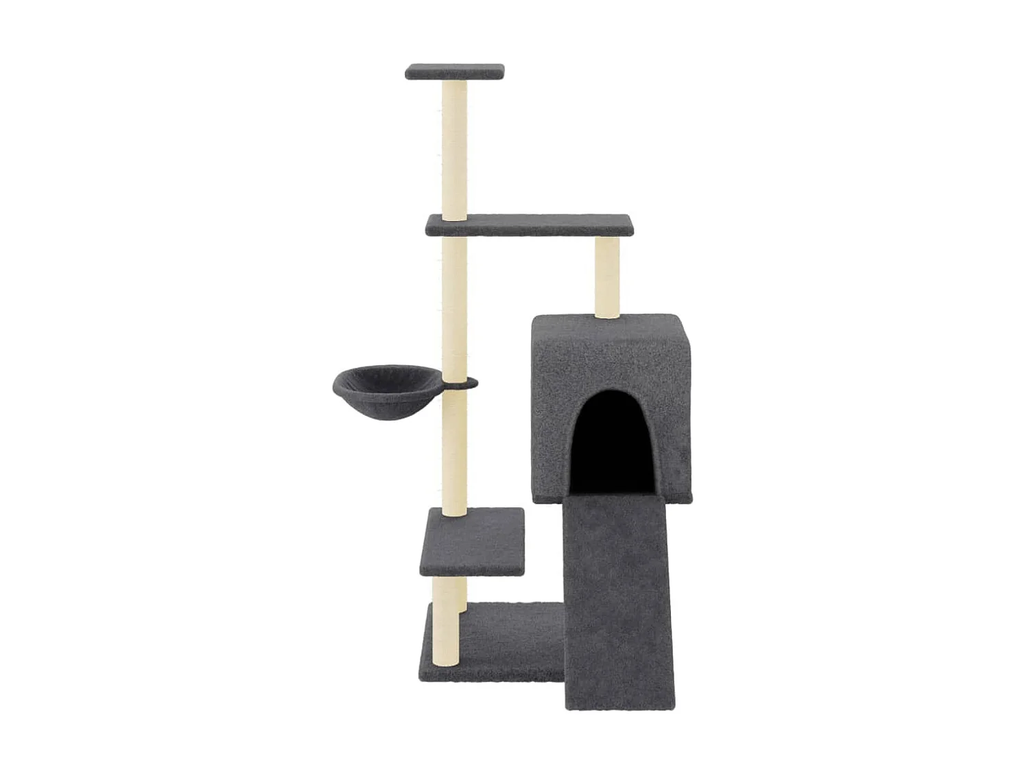 Arbre à chat avec griffoirs en sisal gris foncé 130,5 cm OFR97436 BonneVie Meuble