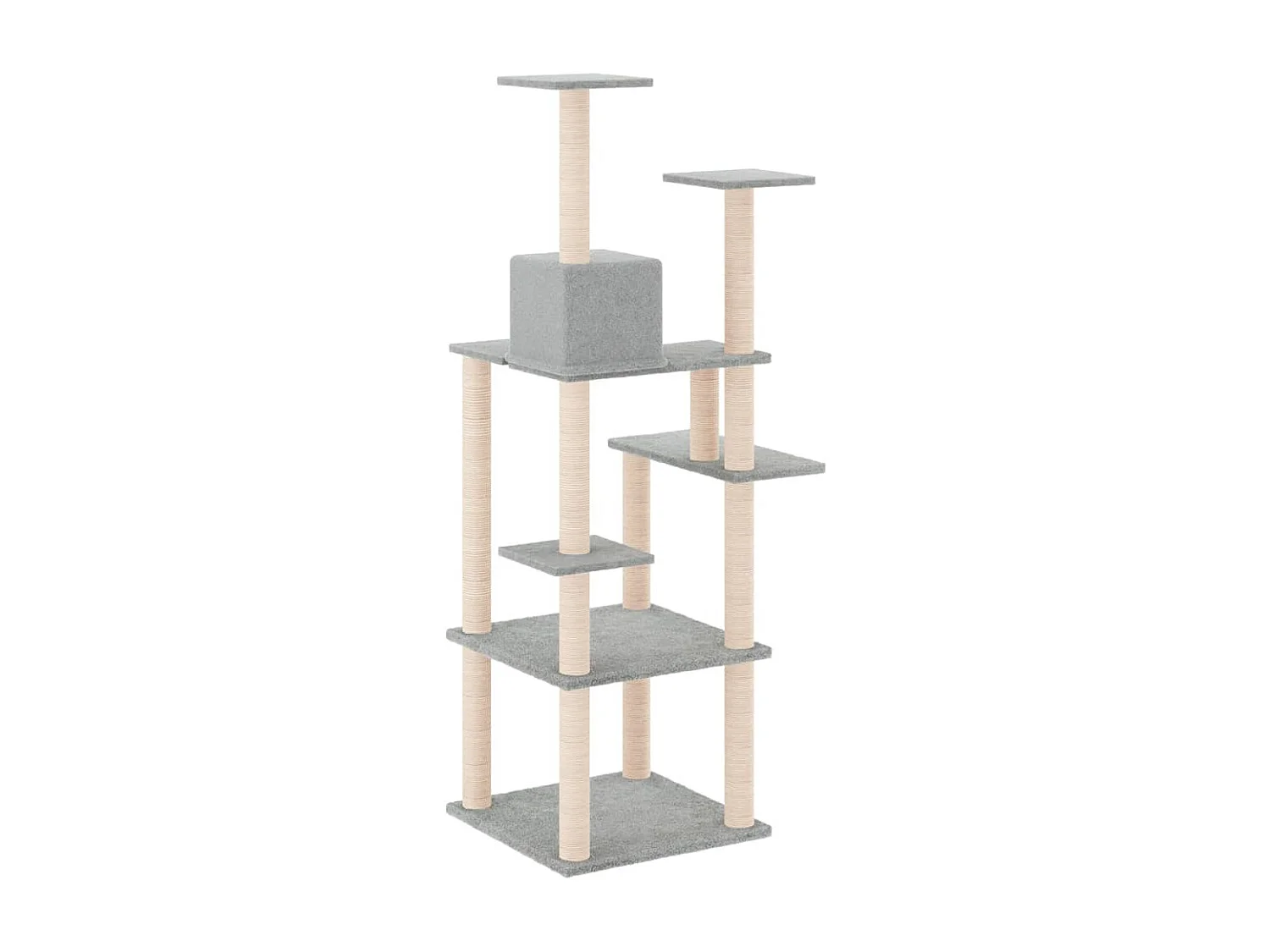 Arbre à chat avec griffoirs en sisal Gris clair 153 cm OFR89629 BonneVie Meuble