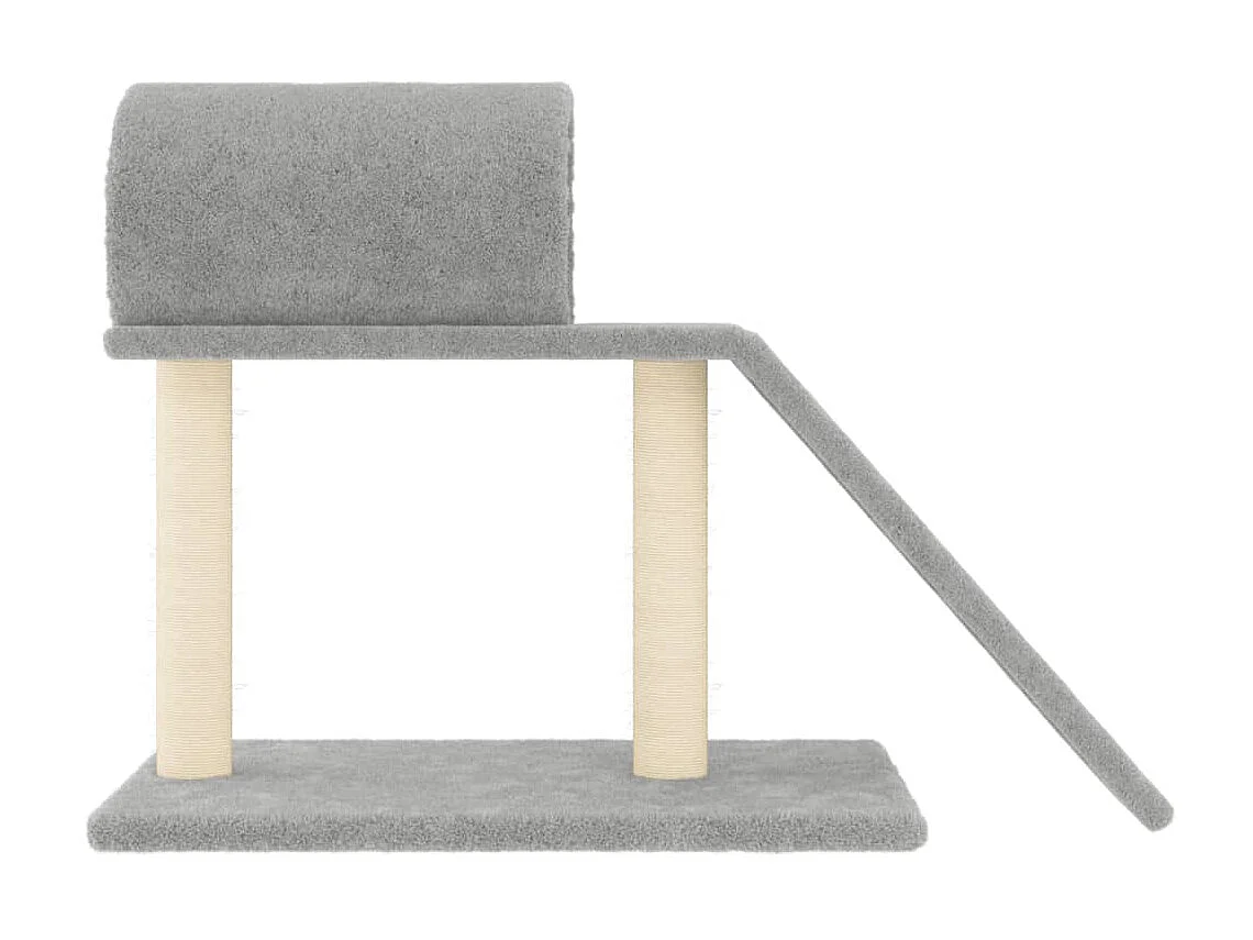 Rascador para gatos con túnel y escalera gris claro 55,5 cm ES846397