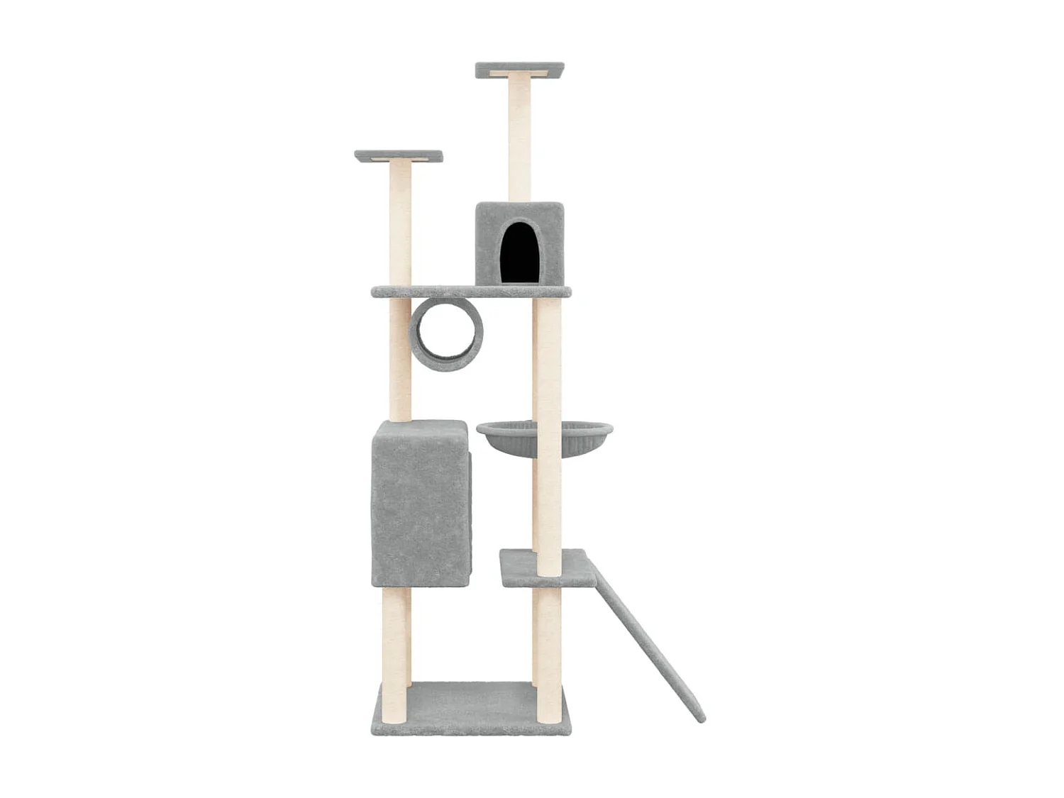 Arbre à chat avec griffoirs en sisal Gris clair 168 cm OFR12826 BonneVie Meuble