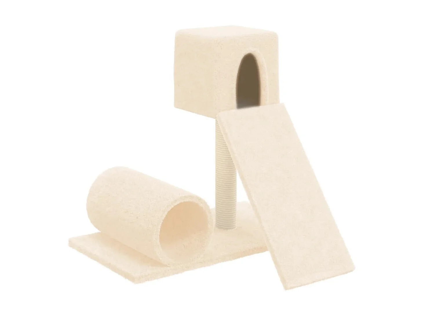 Árvore para gatos com poste arranhador sisal 59 cm cor creme PT646663