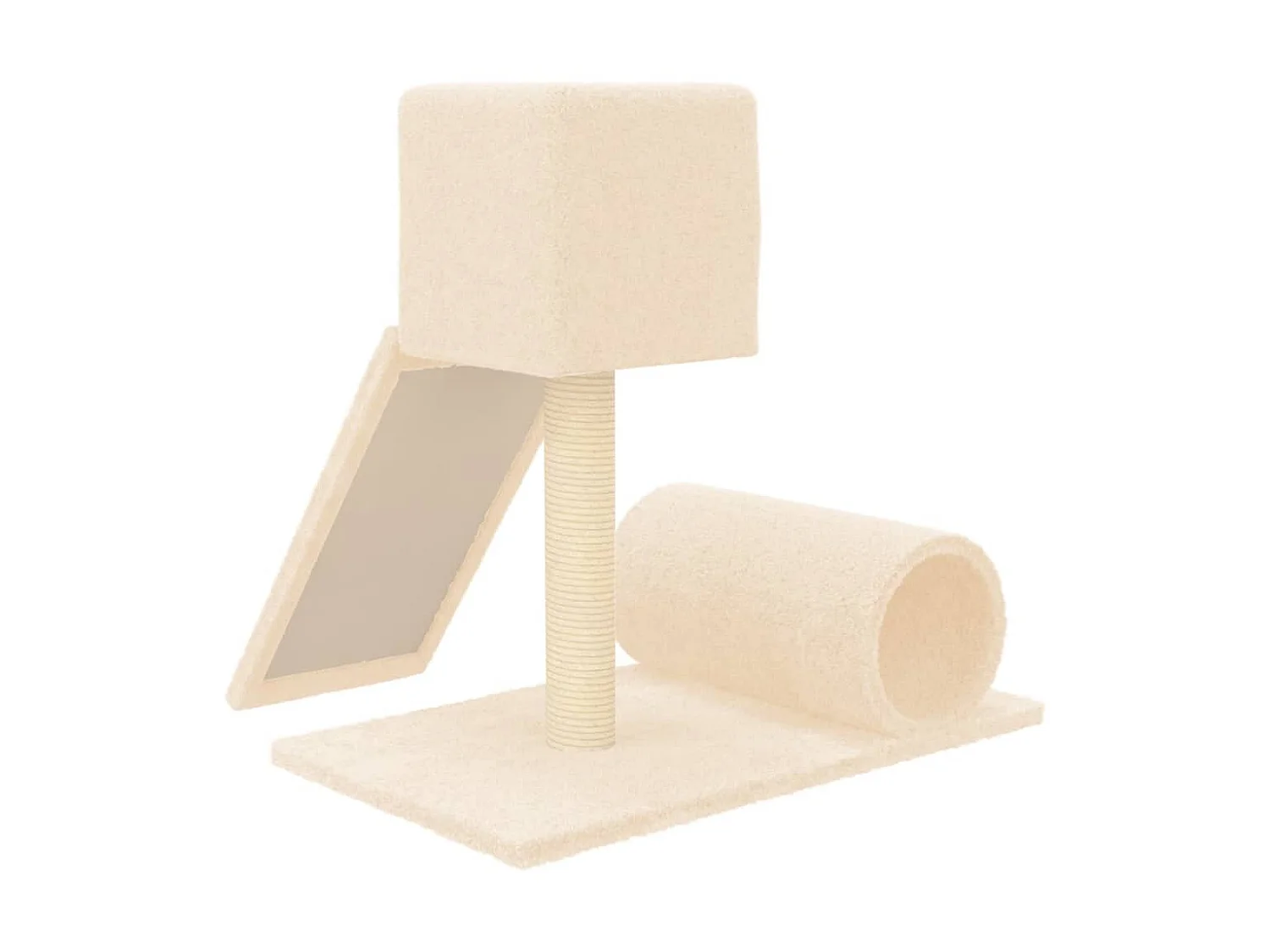 Árvore para gatos com poste arranhador sisal 59 cm cor creme PT646663
