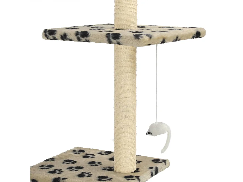 Rascador para gatos con postes de sisal huellas beige 260 cm ES944435