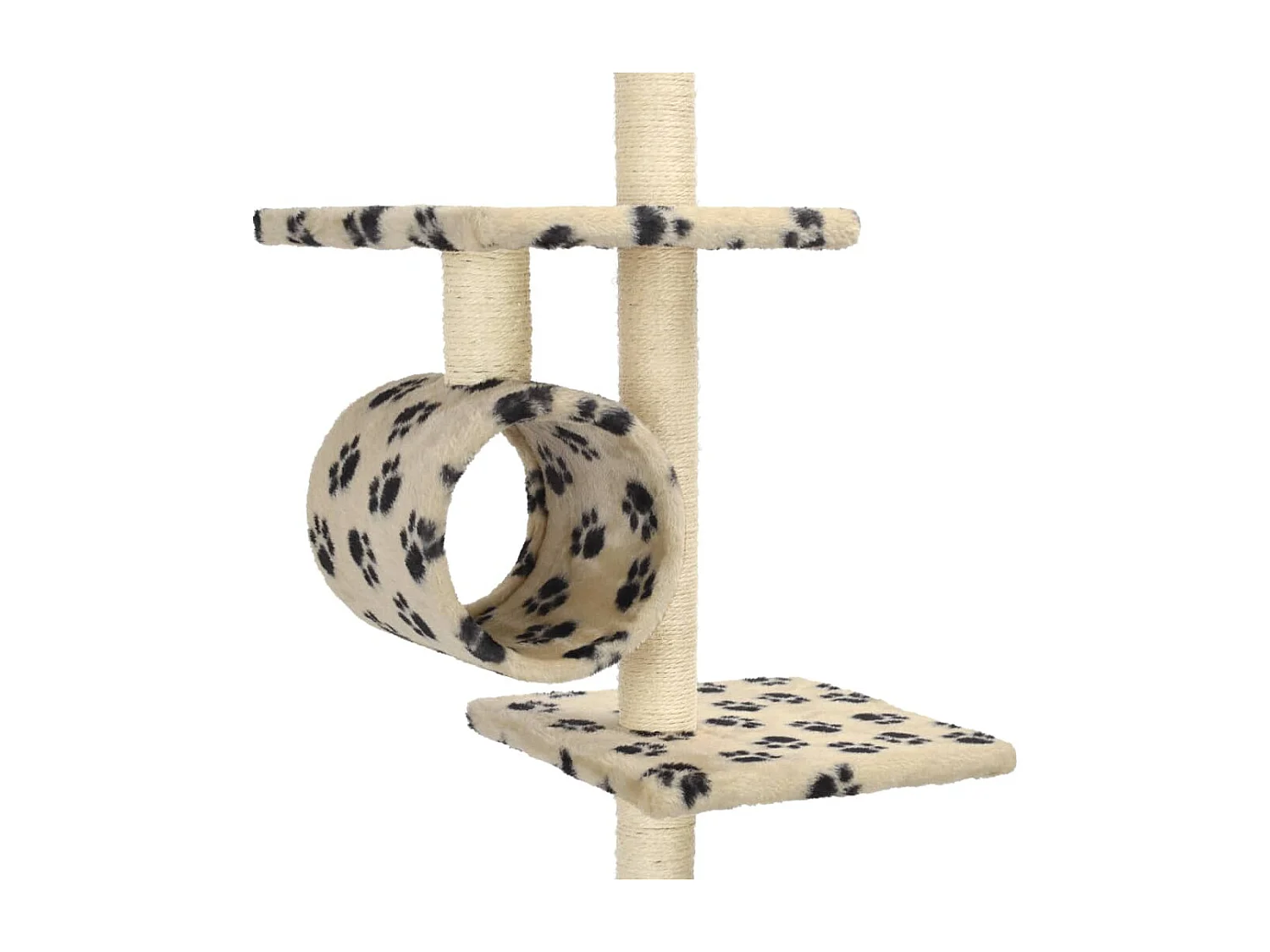 Rascador para gatos con postes de sisal huellas beige 260 cm ES944435