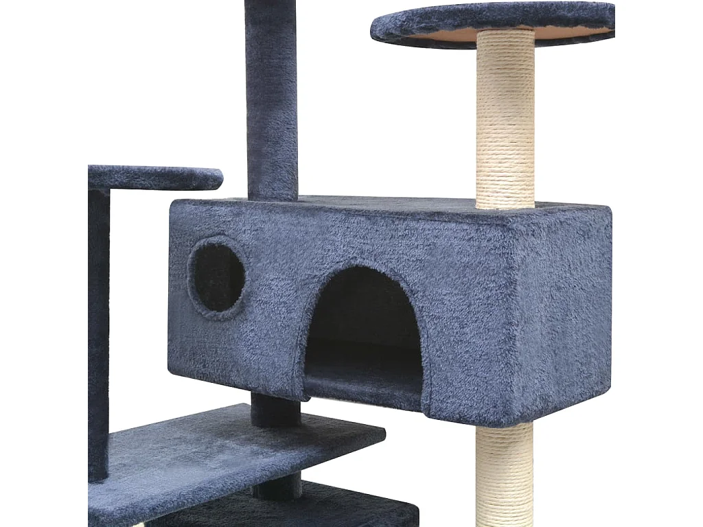 Árvore p/ gatos c/ postes arranhadores sisal 125 cm azul escuro PT899176