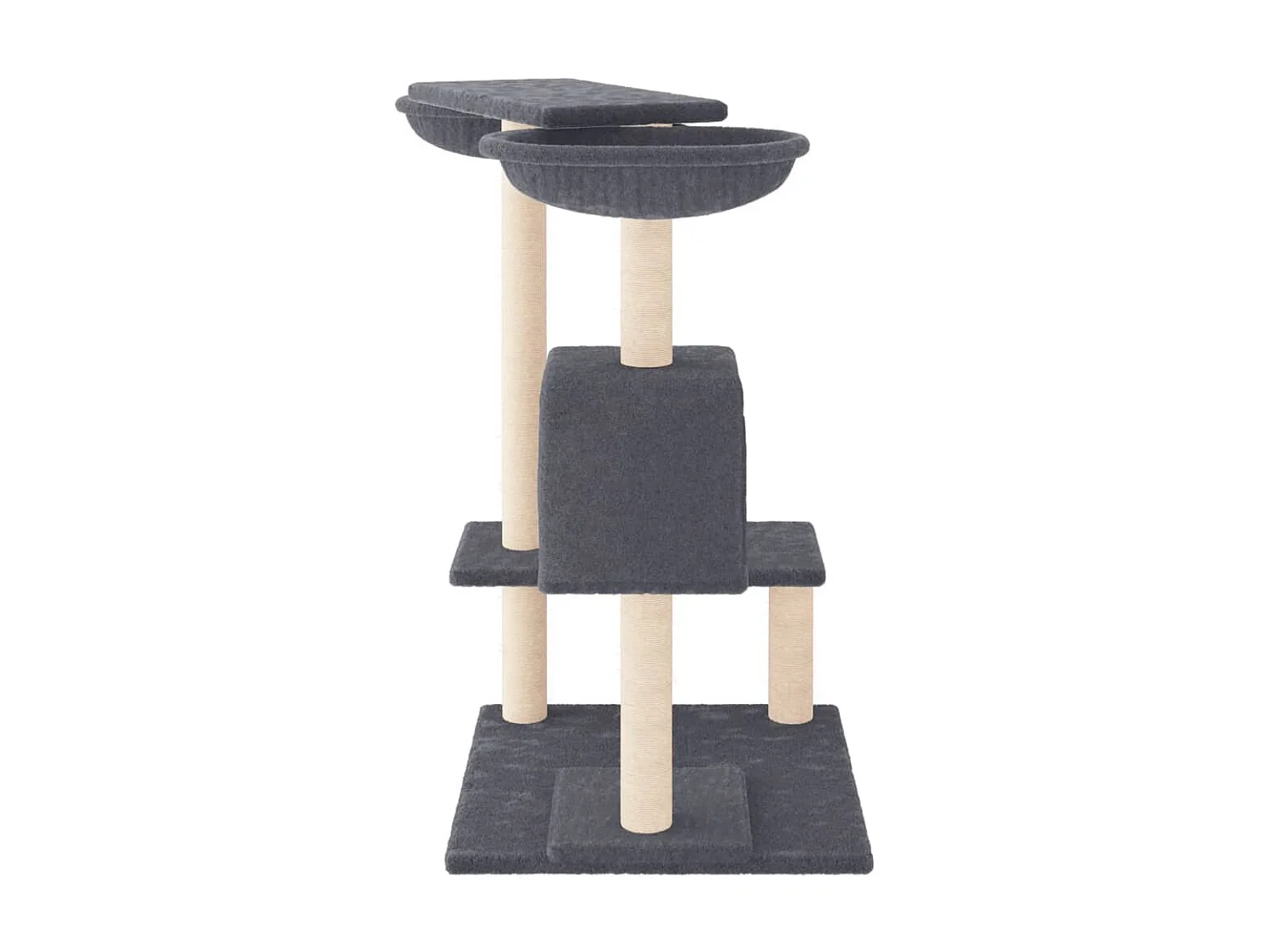 Rascador para gatos con postes gris oscuro 82 cm ES829132