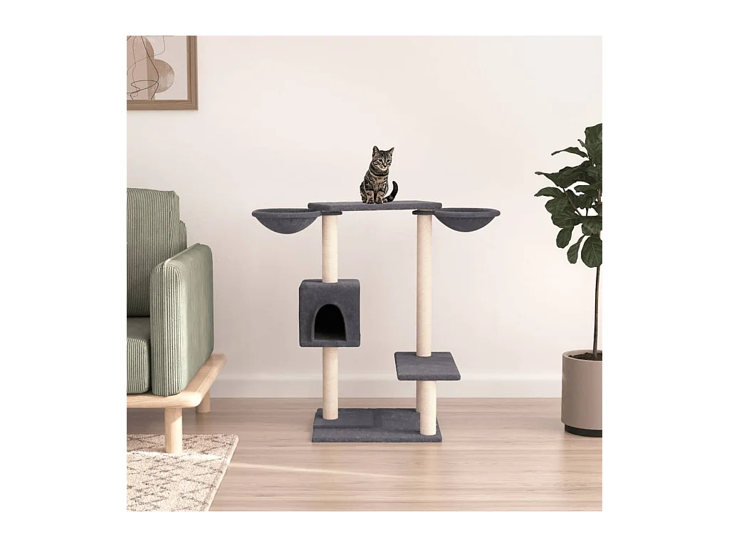 Arbre à chat avec griffoirs gris foncé 82 cm OFR38128 BonneVie Meuble