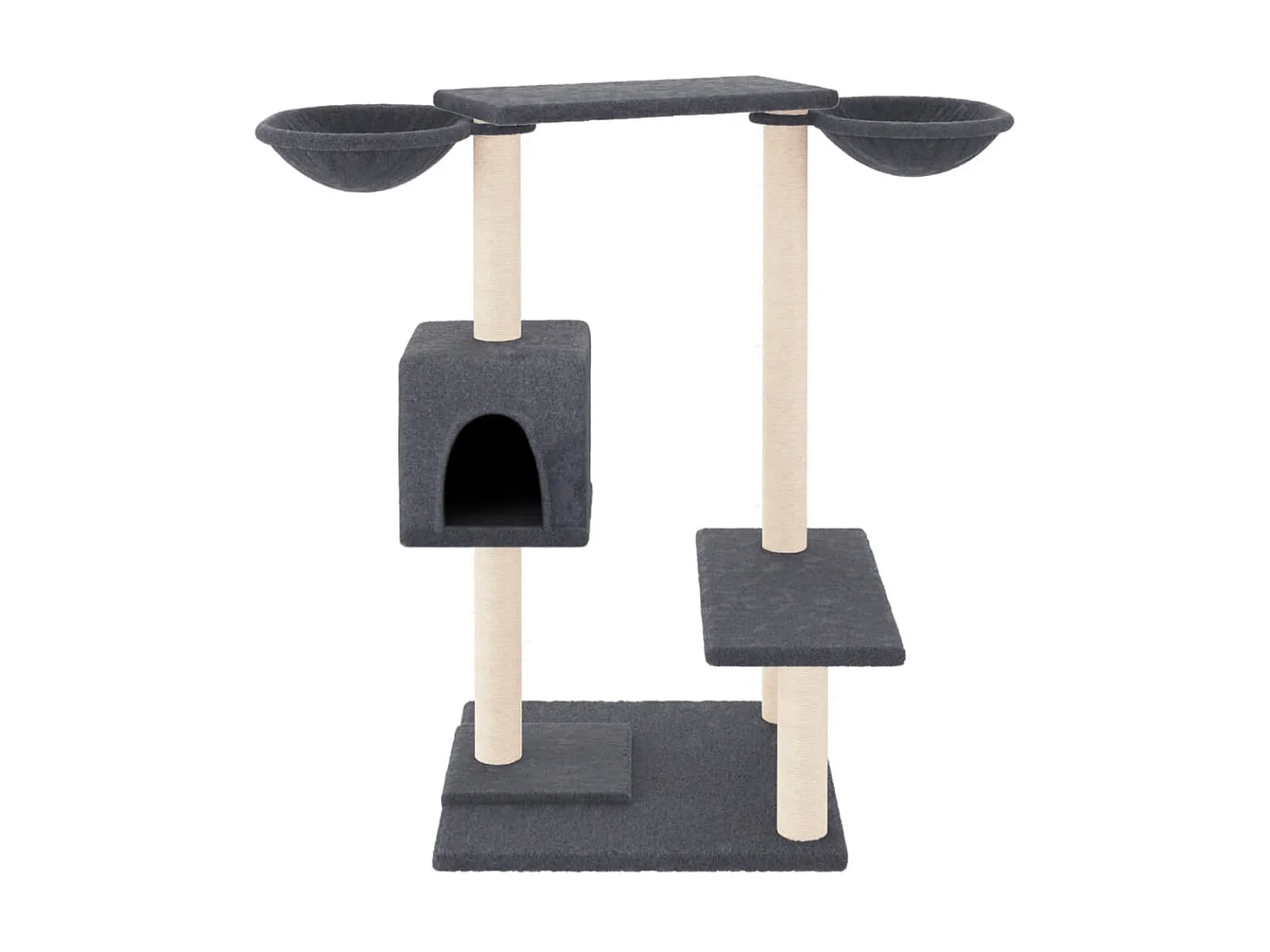 Arbre à chat avec griffoirs gris foncé 82 cm OFR38128 BonneVie Meuble