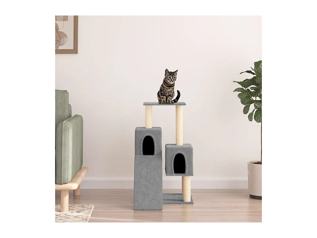 Arbre à chat avec griffoirs en sisal Gris clair 82 cm OFR34359 BonneVie Meuble