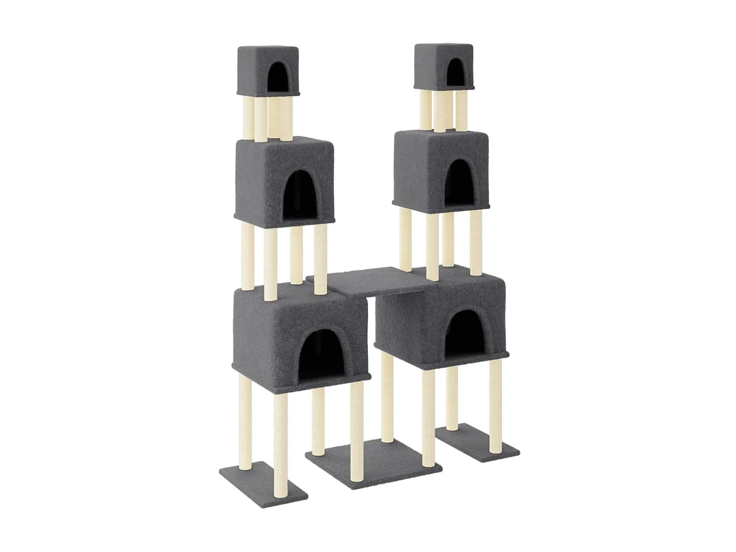 Arbre à chat avec griffoirs en sisal Gris foncé 199 cm OFR34986 BonneVie Meuble