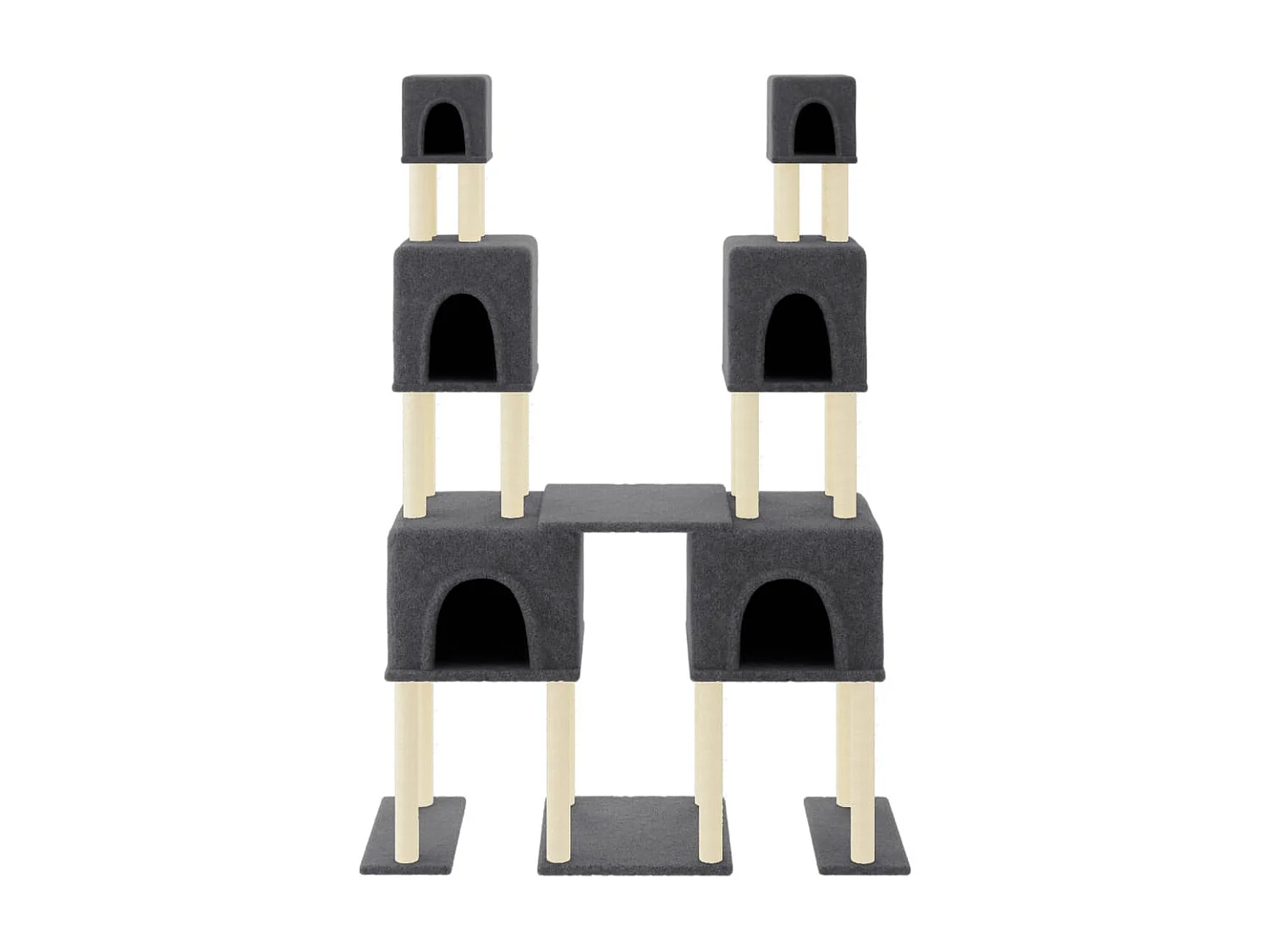 Arbre à chat avec griffoirs en sisal Gris foncé 199 cm OFR34986 BonneVie Meuble