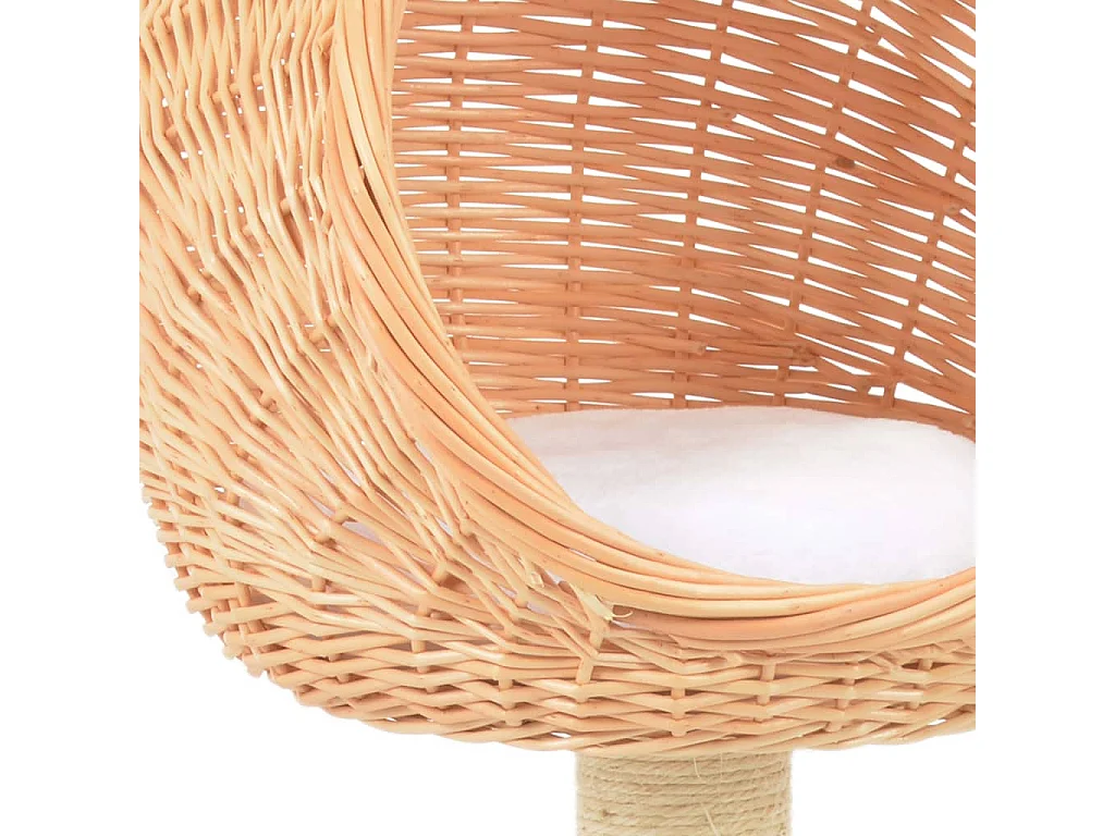 Rascador para gatos con poste de sisal madera natural de sauce ES872245