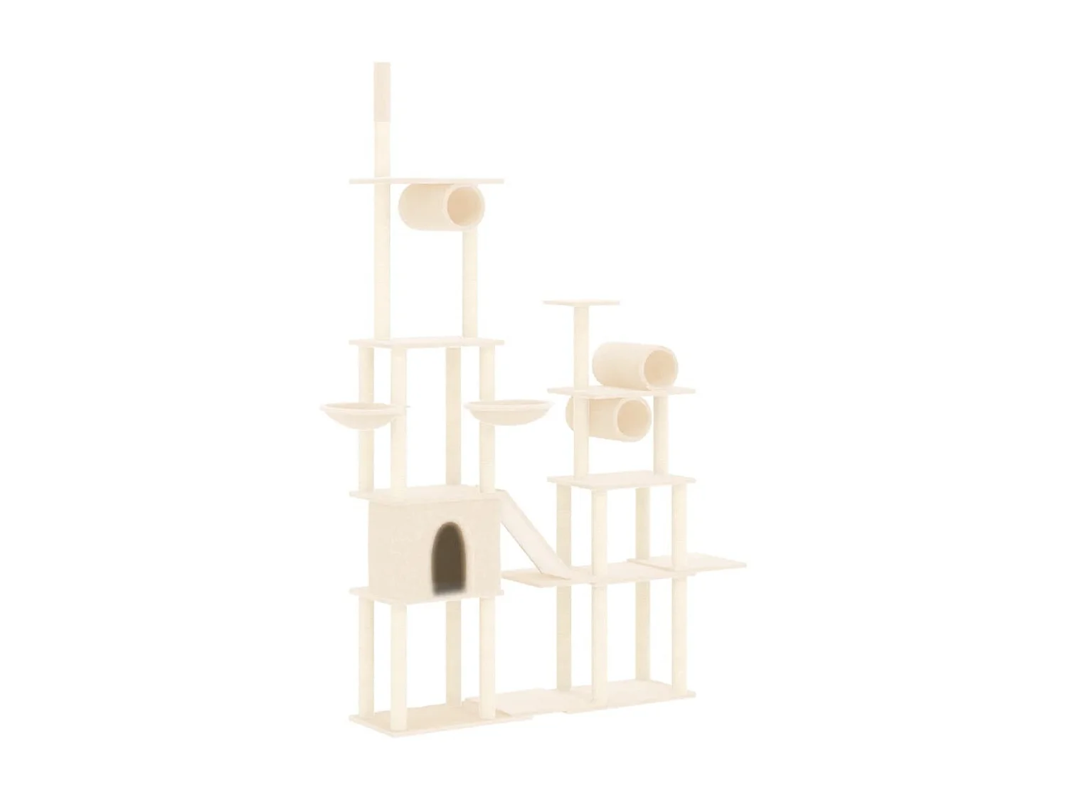 Rascador para gatos con postes de sisal color crema 279 cm ES575498