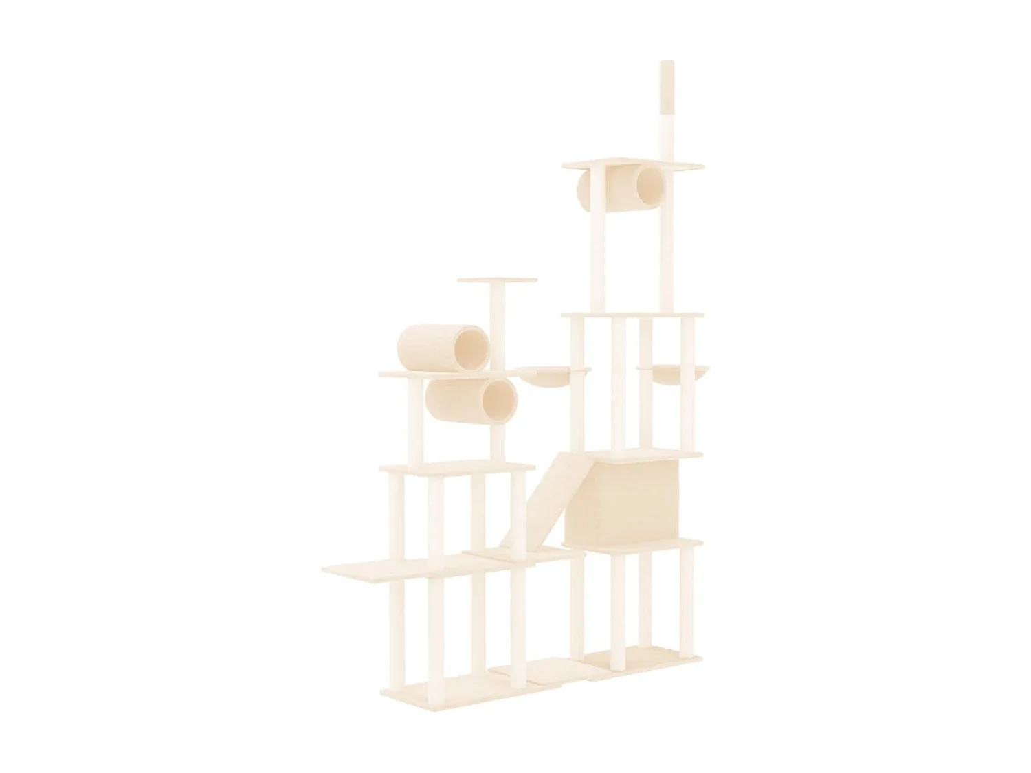 Arbre à chat avec griffoirs en sisal Crème 279 cm OFR89835 BonneVie Meuble