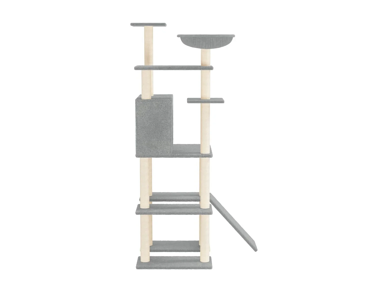 Árvore p/ gatos c/ postes arranhadores sisal 166 cm cinza-claro PT871018