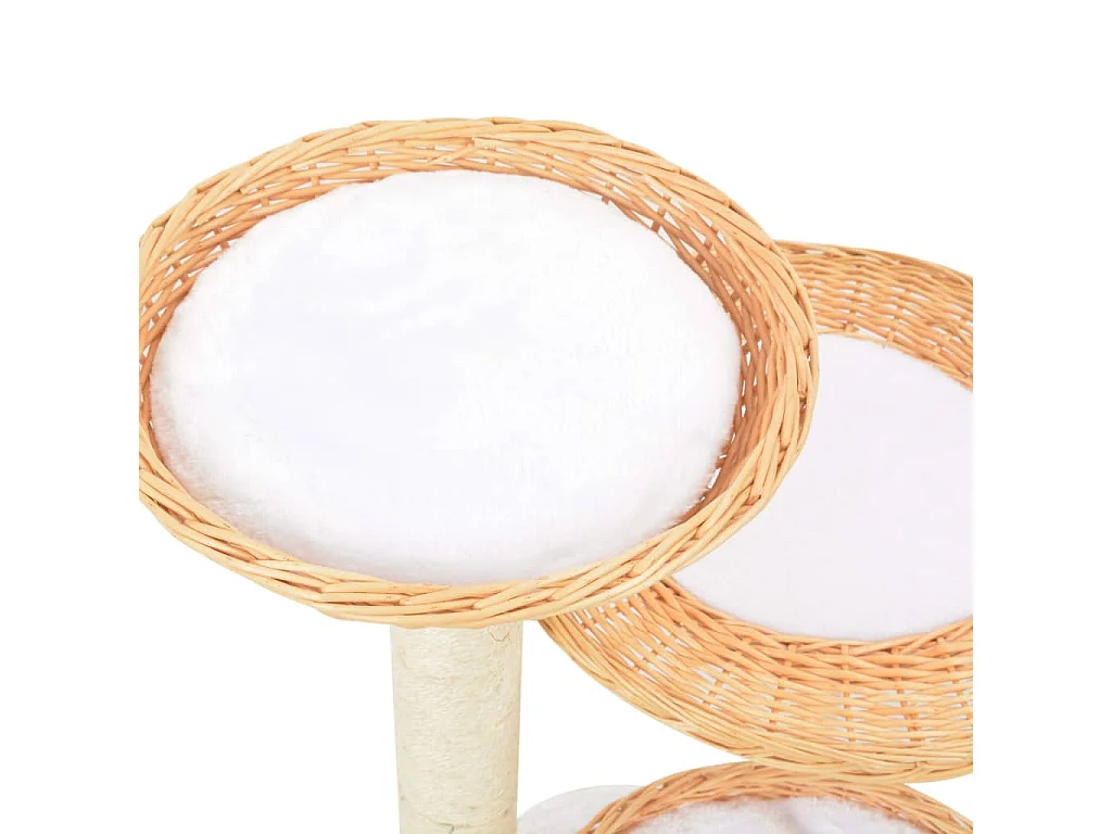 Arbre à chat avec griffoir en sisal Naturel Bois de saule OFR46878 BonneVie Meuble