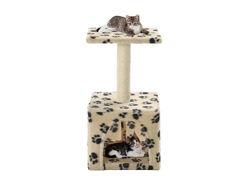 Árvore para gatos c/postes arranhadores sisal 55 cm bege PT730215