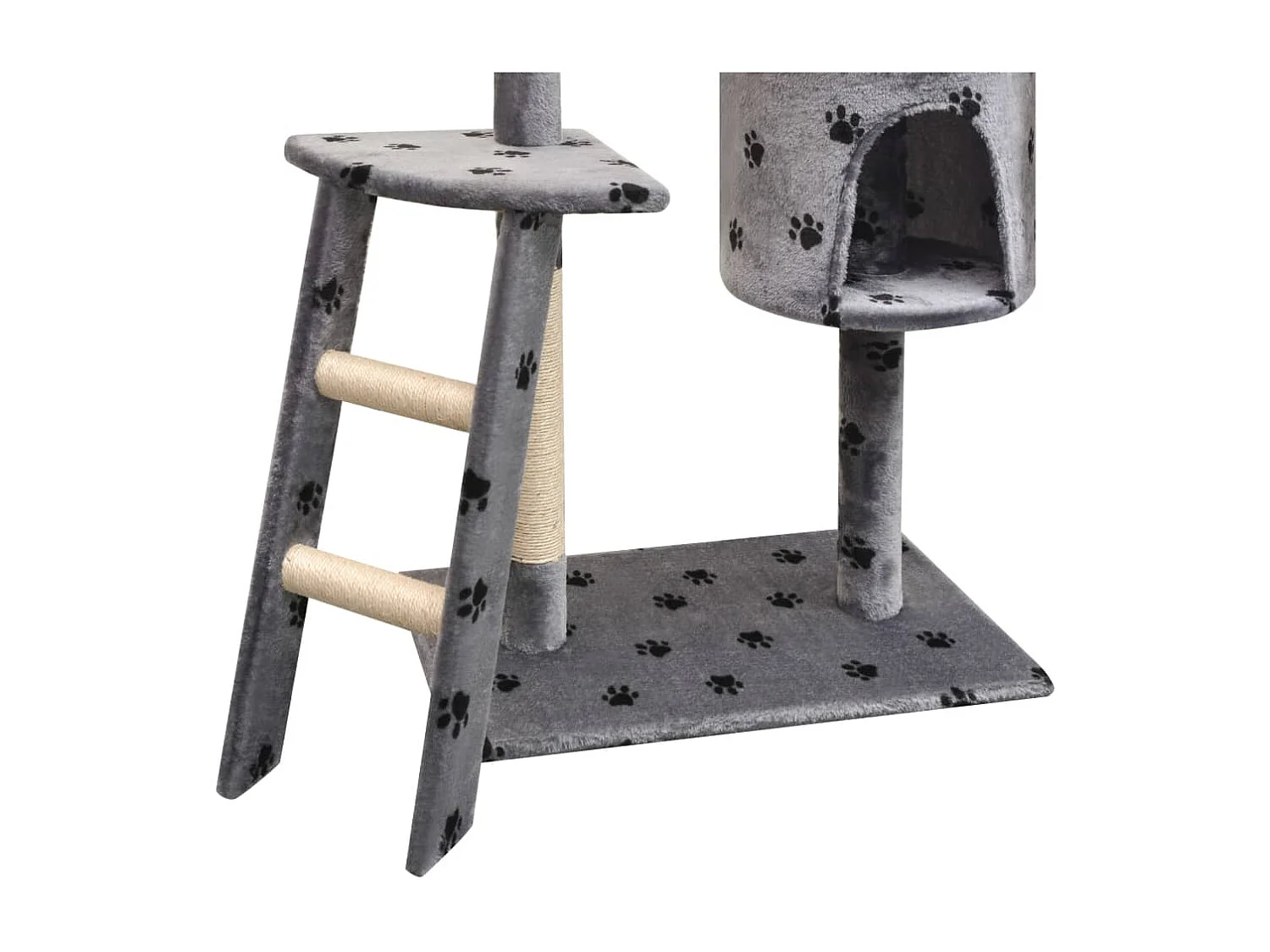 Arbre à chat et griffoir Sisal 150 cm Empreintes de pattes Gris OFR88854 BonneVie Meuble