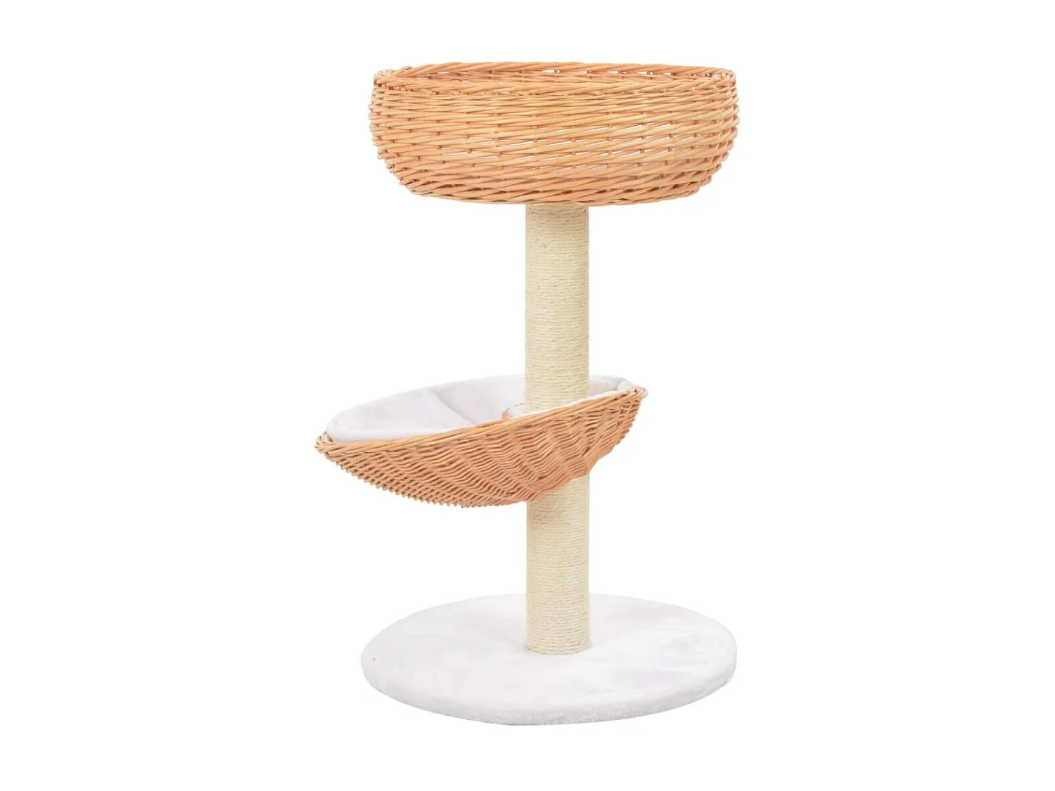 Rascador para gatos con poste de sisal madera natural de sauce ES285790