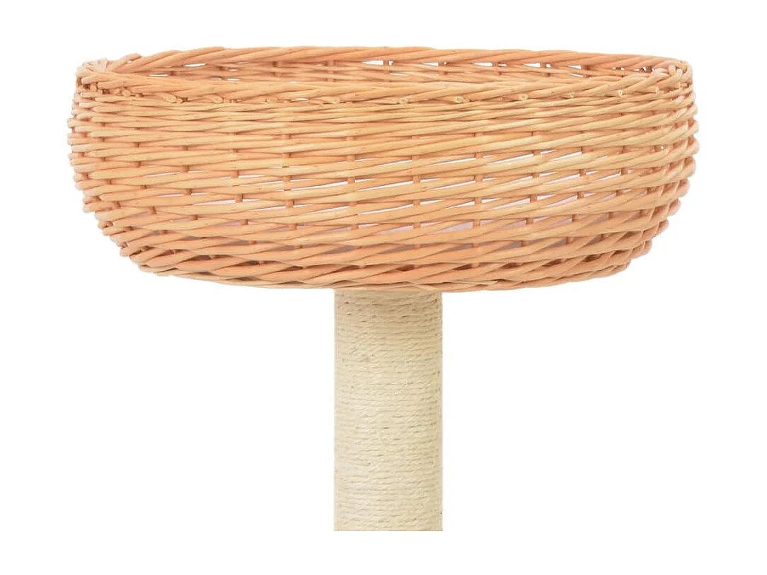 Rascador para gatos con poste de sisal madera natural de sauce ES285790