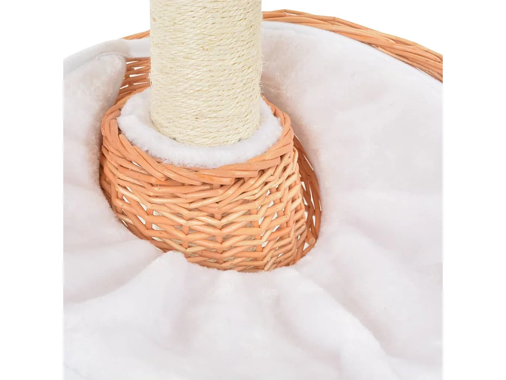 Rascador para gatos con poste de sisal madera natural de sauce ES285790