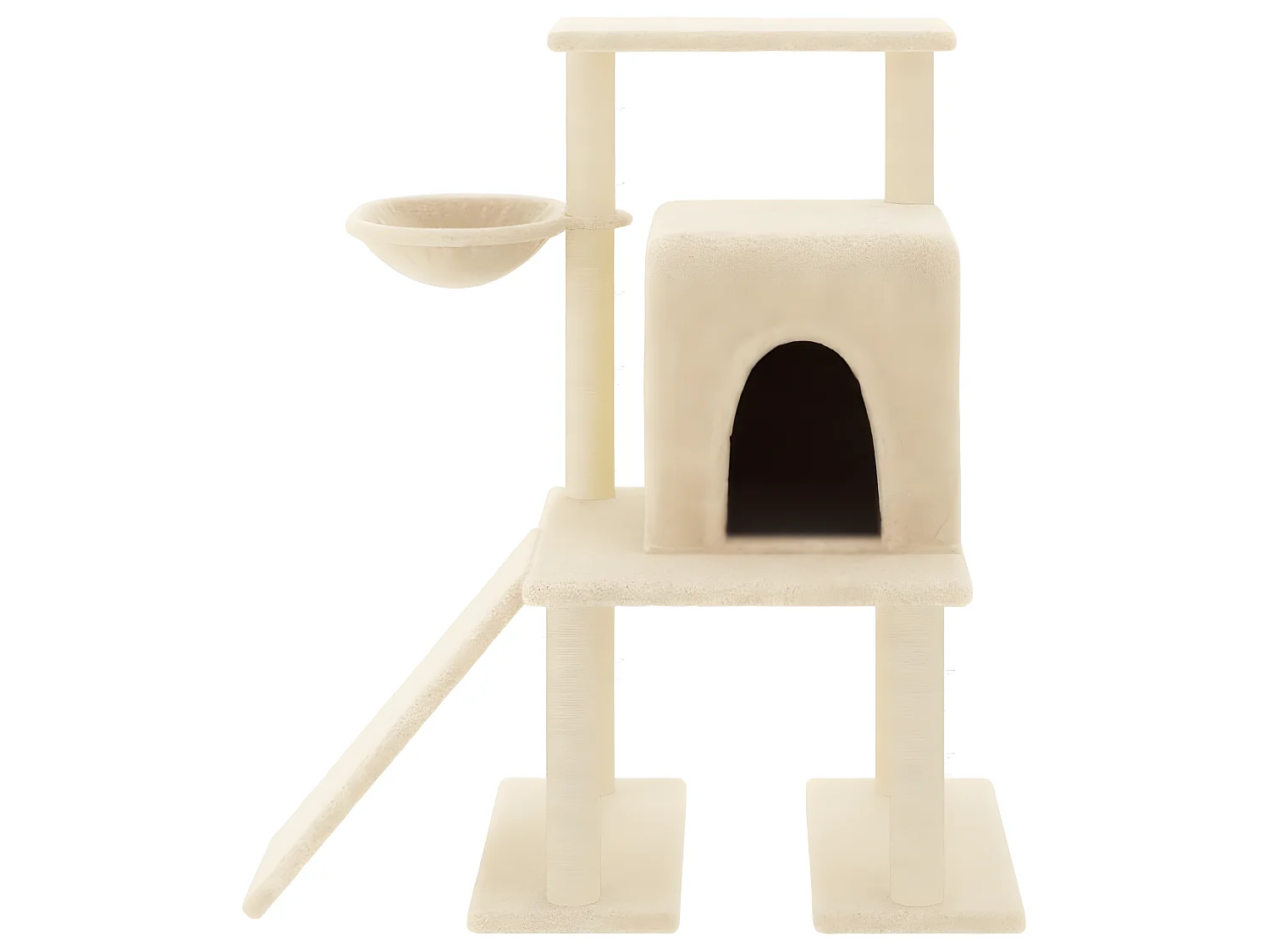 Arbre à chat avec griffoirs en sisal Crème 96,5 cm OFR81095 BonneVie Meuble