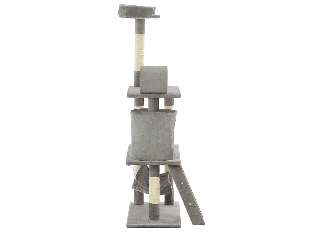 Arbre à chat avec griffoirs en sisal 140 cm Gris OFR79687 BonneVie Meuble