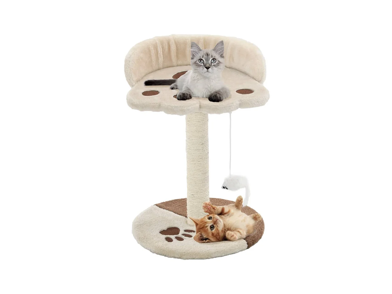 Arbre à chat avec griffoir en sisal 40 cm Beige et Marron OFR34770 BonneVie Meuble